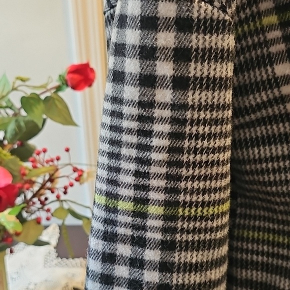 Thereabouts Women's Plaid Black, Gray, and Green Classic Peacoat - Picture 7 of 16